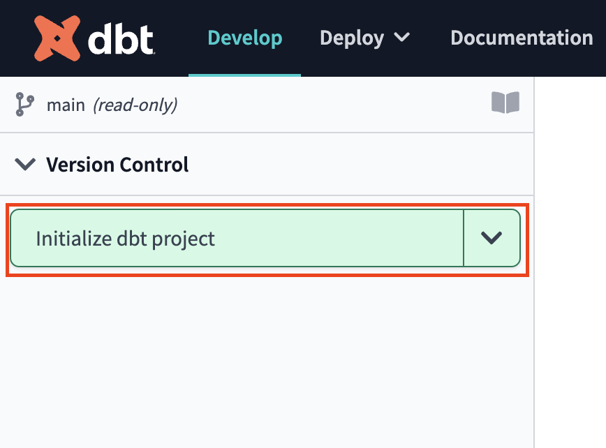 Initialize dbt project Initialize dbt project